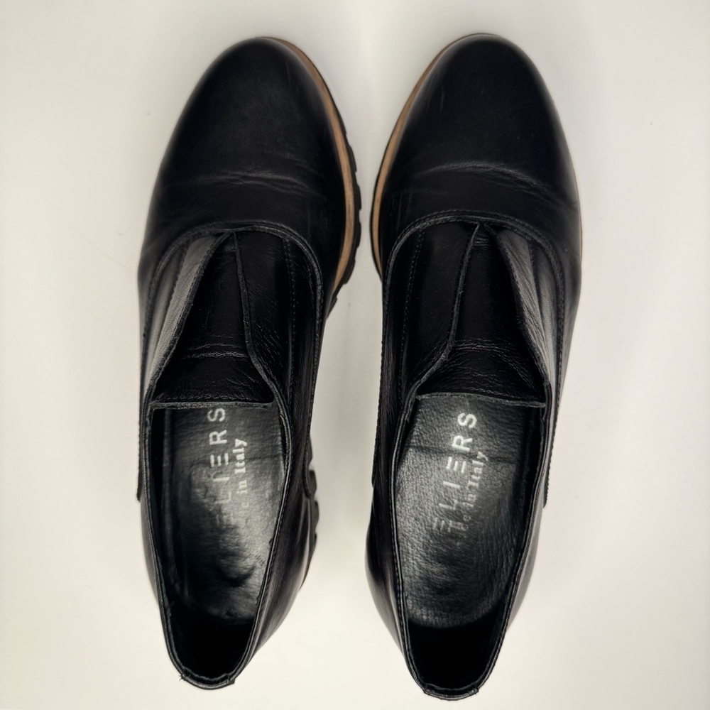 Atelier Women’s Barton Black & Tan Italian Leather Platform Penny Loafers Sz 38 - Picture 8 of 14